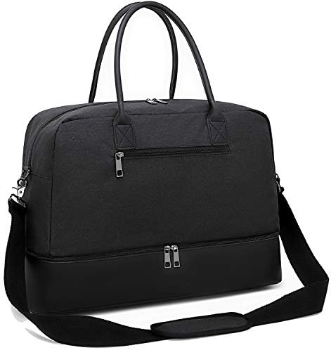 CAMTOP Weekender Bag Travel Duffle for Women Men Overnight Carry On Tote with Shoe Compartment and Luggage Sleeve(C-866D Black) 7 CAMTOP Weekender Bag Travel Duffle for Women Men Overnight Carry On Tote with Shoe Compartment and Luggage Sleeve(C-866D Black)