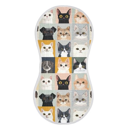 vvfelixl Muslin Burp Cloths Watercolor Pet Portraits Baby Washcloths for Baby Girl Boys 2 Pack