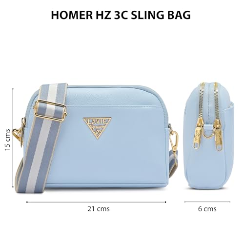 Image of Lavie Signature Women's Homer Horizontal 3C Crossbody Sling Bag | Stylish Shoulder Bag | Ladies Purse Handbag | Gift for Women
