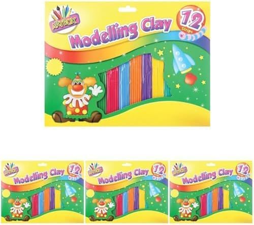 The Art BOXARTBOX Medium Modelling Clay (Strip of 12) (Pack of 4)