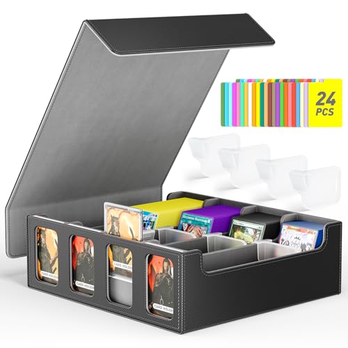 Jofuni Deck Box per MTG, Yugioh, TCG, Commander Carte, Contiene 2400+ Carte, Pelle, Chiusura Magnetica, Grigio Jofuni Deck Box per MTG, Yugioh, TCG, Commander Carte, Contiene 2400+ Carte, Pelle, Chiusura Magnetica, Grigio