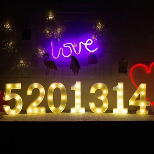 Image of DesiDiya LED Marquee Number Light Sign - Illuminated Decorative Wall Hanging for Birthday, Anniversary & Party Decor (Number-4)