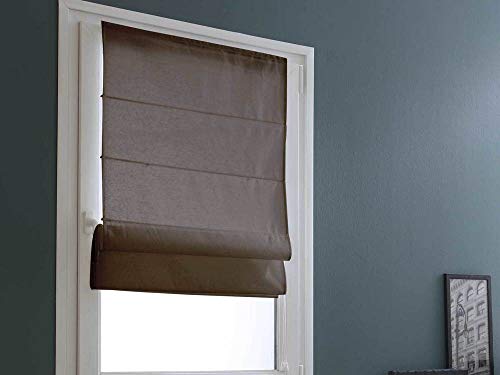 MADECOSTORE Store Bateau Easy Tamisant - Chocolat - L67 x H150cm - Mécanisme autobloquant - sans perçage