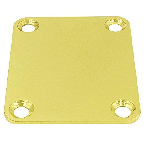 Greenten Gold 4 Bolt Neck Plate Plain with Screws for FD Strat Tele Basses Replacement