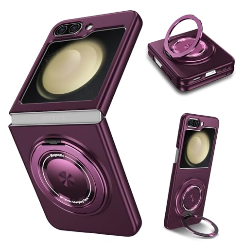 Étui rotatif 360 pour Samsung Galaxy Z Flip 5 coque rigide antichoc en polycarbonate rouge