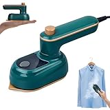 GothicBride Dampfbügeleisen Mini, Reise Bügeleisen Faltbares, Reisebügeleisen Mini Leicht, Trocken und Nassbügeln, Schnelles Aufheizen, Reise Dampfbügeleisen für Zuhause und Unterwegs(Grün)