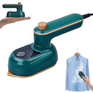 GothicBride Dampfbügeleisen Mini, Reise Bügeleisen Faltbares, Reisebügeleisen Mini Leicht, Trocken und Nassbügeln, Schnelles Aufheizen, Reise Dampfbügeleisen für Zuhause und Unterwegs(Grün)