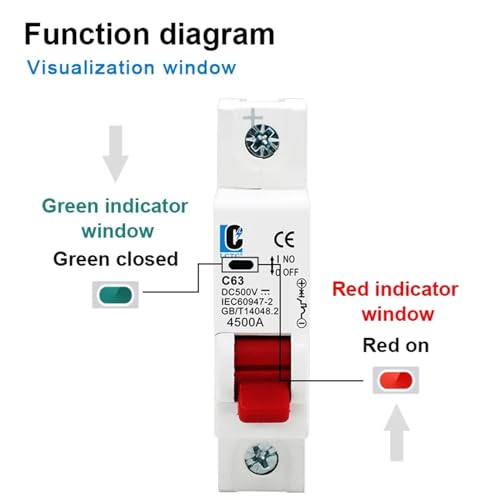 Mini Circuito Solar DC DZ47 1P 500V 32A para Autocaravanas y Viviendas con Autoconsumo Aislado 6