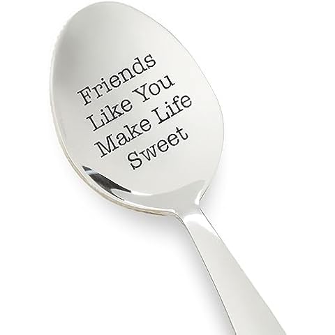 Friends Like You Make Life Sweet Cute Friends Gift Engraved Spoon Friendship Day Gift unique funny gift Coffee lovers gift idea Cover