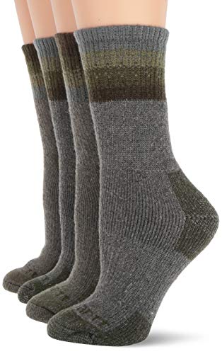 Carhartt Women's 4 Pack Thermal Crew Sock, Olive, Shoe Size: 5.5-11.5