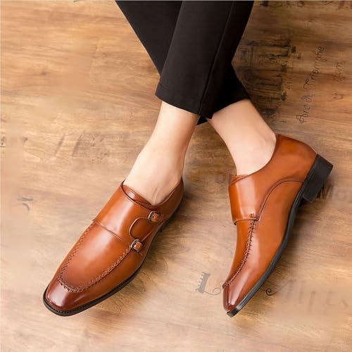 Formal Oxford Shoes for Men Synthetic Pu Leather On Plain Toe Non Slip Office Toe Double Monk3