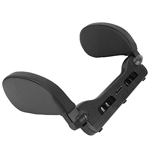 Almohada ajustable para reposacabezas de auto cuero negro miniatura 5