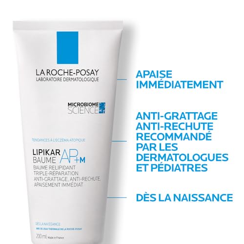 La Roche-Posay - Lipikar Baume AP+M - Crème Hydratante Corps Triple Réparation - Apaise Durablement les Peaux Sèches Atopiques - Beurre de karité, Aqua Posæ, Niacinamide - Crème Corps Haute Tolérance