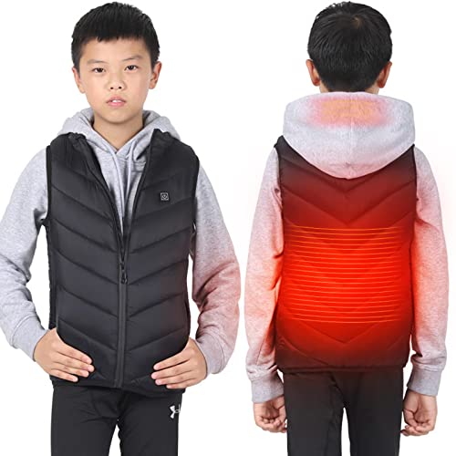 Boys Girls Heated Vest with 3 Adjustable Temperature Electric USB Rechargeable Winter Thermal Vests Heating Gilet