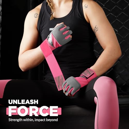 Image of WYOX Neoprene Gel Boxing Hand Wraps Inner Gloves for Men & Women - 80cm /31in Quick Wrist Strap, Padded Knuckle Protection, Fingerless MMA Muay Thai Kickboxing Wraps for Training & Martial Arts