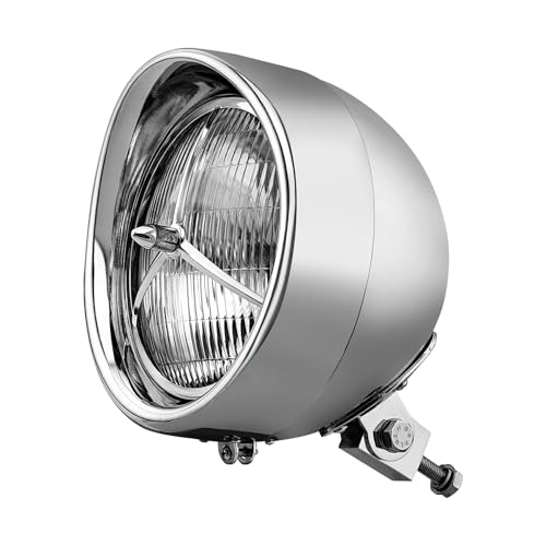 Phare de moto LED 7 pouces projecteur avant classique chrome avec lentille claire pour custom