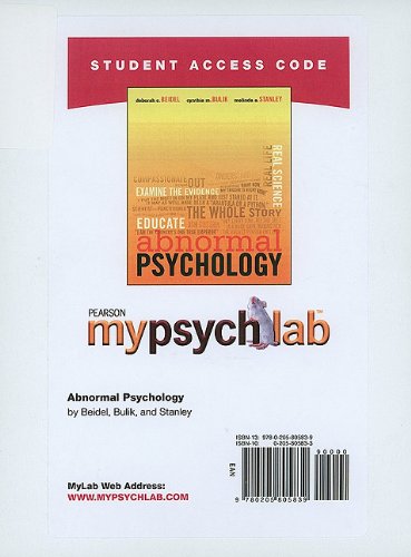 Abnormal Psychology Mypsychlab Student Access Code Card