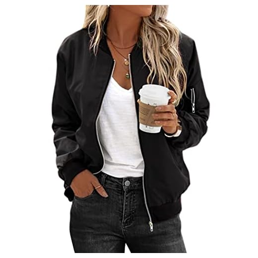 Zeagoo Womens Classic Quilted Jacket Short Bomber Jacket Coat, Black, Medium