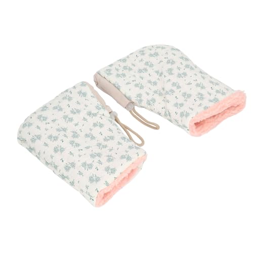 Luvas de Bicicleta Infantis Com Cordão Ajustável, Forro de Pelúcia Macio, Estampa Floral Fofa, Uso V