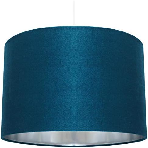 CGC Teal Blue Green Silver Inner 30cm Drum Lamp Shade Pendant Table Lamp Bedroom Dining Room Lounge Ceiling Pendant Shade