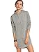 SweatyRocks Sweatshirt Dress Hoodie Pockets Grey Dress (X-Large, Grey)