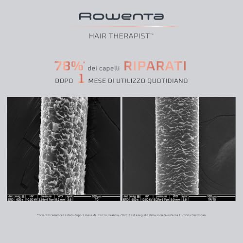 Rowenta Hair Therapist, Spazzola Per La Cura Dei Capelli, Ripara E Rinforza I Capelli Danneggiati, Rende I Capelli Sani E Luminosi, Risultati Immediati, Spazzola A Vapore, Bianco, CF9920 - 6