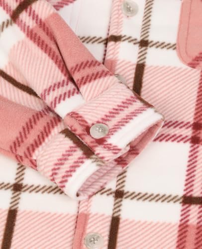 Image of ThCreasa Boys Sherpa Lined Plaid Button Shirt Jacket | Full Thermal Lining, Buffalo Plaid Shacket, Button Down, Family Matching Shirt, Dress Shirt Style, Cozy Winter Fall Outerwear