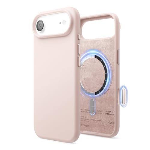 Image of elago for iPhone Air Case, Premium Magnetic Silicone Case, Compatible with MagSafe, Liquid Silicone Material, Protective Cover, Shockproof, Slim Phone, 6.5 inch (Lovely Pink)