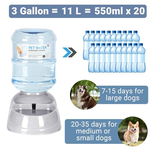 Pet Water Dispenser for Large Dogs and Multi-Pet, 3 Gallon Dog Water Bowl Dispenser, Basic Automatic Gravity Dog Cat Water Feeder, Large Capacity Pets Drinking Fountain, BPA-Free - Image 6