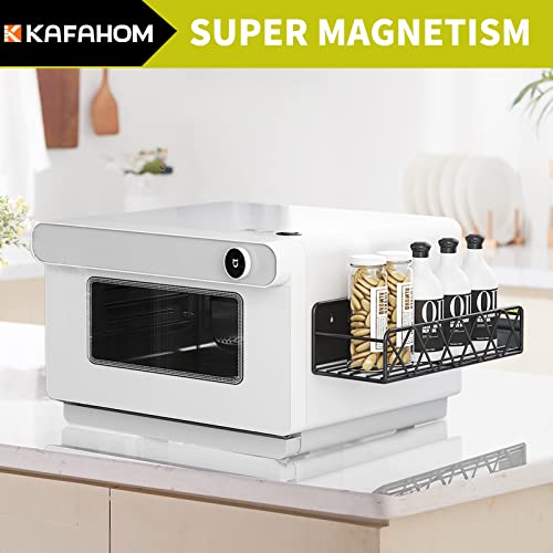 Kafahom Magnetic Spice Rack, 4 Tier Strong Magnetic Shelf For Refrigerator,Fridge Spice Storage,Fridge Magnet Organizer, Magnetic Basket, Kitchen Storage Rack For Seasoning Bottles(Black) #TOP5