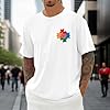 Generisch Casual Graphic Print Short Sleeve Crew Neck T-Shirt - Comfortable Everyday Top for Street Style, White, XXS #2