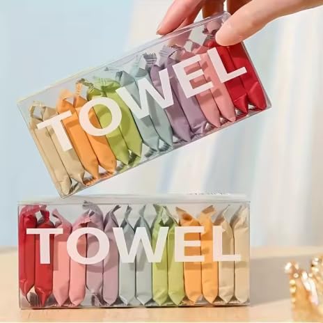 Compressed Towel Washcloth, Disposable Cotton Face Towels, Travel Portable Individually Packed, 14 Count image 2