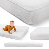 SLIPIO Babymatratze Air Premium (1er Pack), Weiß (140 x 70 x 11 cm, Silver Atmungsaktiv)