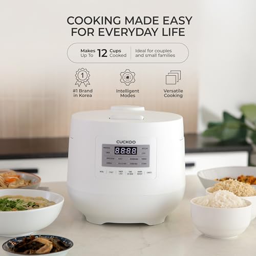 Image of 6-Cup / 1.5 Qt. (Uncooked) Micom Rice Cooker and Warmer, Steamer basket, 11 Operating Modes: White Rice, Brown Rice & More, Nonstick Inner Pot, Made in Korea, Small Rice Cooker, Multi Cooker, CR-0641F