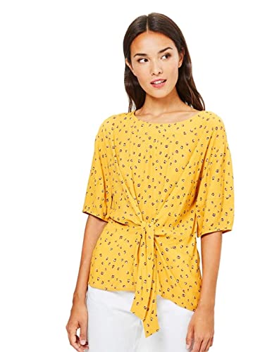 Preisvergleich Produktbild Surkana Bluse Animal Print Schleife Senfgelb Gelb gelb X-Small