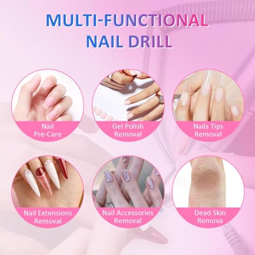 Elektryczna frezarka do paznokci, wiertła do paznokci, akrylowa, żelowa, polerka do paznokci, wiertło do paznokci, uchwyt, uchwyt, do manicure, pedicure, wiertarka, pilnik