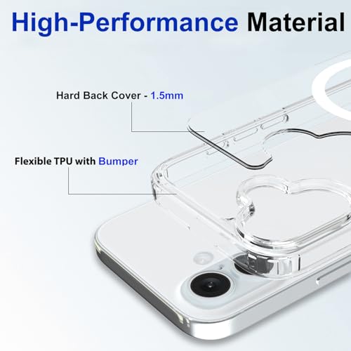Image of FanTEK Phone Case Compatible with iPhone 16 6.1 Inch, Magnetic Case Clear Protective Bumper Hard Back Cover