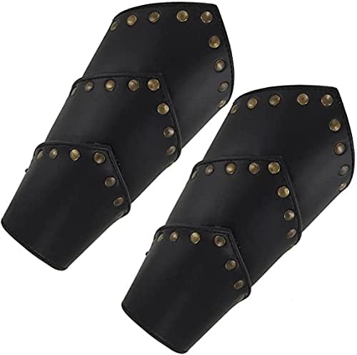 Medieval Knights Leather Battle Arm Guard Bracers Armor Costume