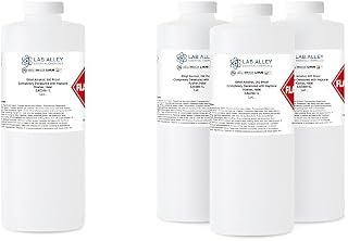 Lab Alley Ethanol 200 Proof (100%), Completely Denatured with Heptane, Extraction Grade, Kosher Certified, Halal - 1 Gallon Total (Pack of 4 x 1 Quart Bottles)