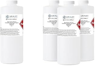 Lab Alley Ethanol 200 Proof (100%), Completely Denatured with Heptane, Extraction Grade, Kosher Certified, Halal - 1 Gallon Total (Pack of 4 x 1 Quart Bottles)