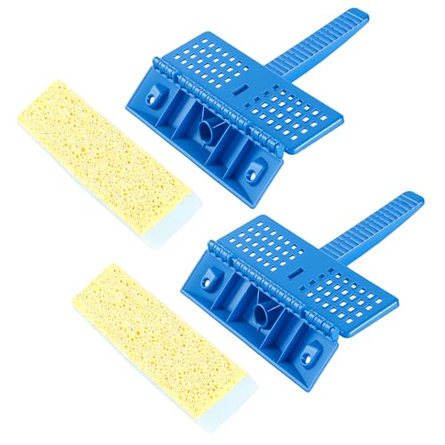 Themethla Sponge Mop Refill Head with Squeezer Attachment, Foam & Natural Cellulose Layer Replacement Head, 9” Head, Fits 0.866 Mop Handle, 2 Pack