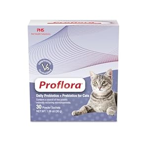Proflora Probiotics for Cats-Complete Gut Health & Immune Support. Easy to Use Digestive Multi-Strain Probiotics. Easier Diet Transitions, Healthier Skin & Coat & Helps Treat Diarrhea. 30 Packets.