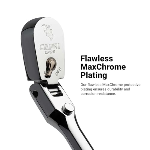 Trinquete de cabeza flexible Capri Tools de 1/2 pulgada con mango cromado 6
