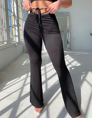 BYDIVA 2021 Fashion Bandage Fit Drawstring Straight Leg Comfy Pants4