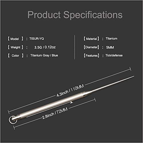 TISUR Titanium Bolt Integrated Toothpick and Holder Keychain Ultralight Travel Kits (Gray) - Thumbnail 2