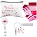 4 Krankenschwester Geschenke Socken Schl&uuml;sselanh&auml;nger Kosmetiktasche Namensschildhalter Dankesch&ouml;n Geschenk Set f&uuml;r Krankenschwester Pflegekraft Krankenschwester Survival Kit f&uuml;r Krankenschwestertag