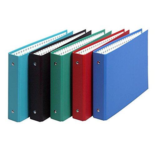 Exacompta Confezione da 10 cartelle 2 anelli cartone rembordé PP per schede 125 x 200/A5 Colore Casuale
