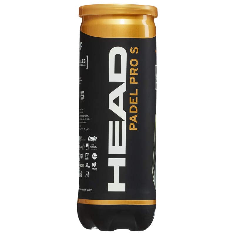 HEAD Padel Pro S Pelotas Bote, Adultos Unisex, Negro, 3 Uni
