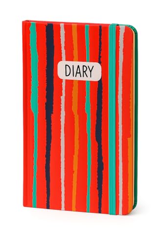 Image of COI A5 Trendy Striped Hardcover Diary 5.5x8.5″ - 192-Page Unruled Journal, 80 GSM Cream Paper, Dual Ribbon Bookmarks, Elastic Closure & Rounded Corners
