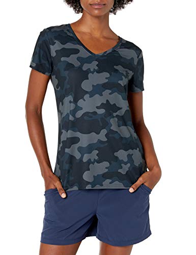 Image of Amazon Essentials Women's Active Quick Dry Tech Stretch Short-Sleeve V-Neck T-Shirt (Available in Plus Size), Pack of 2